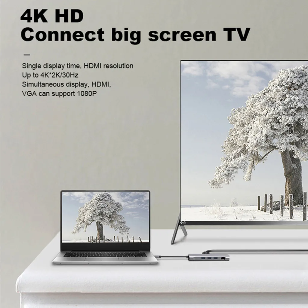 Многофункциональная док-станция 10 в 1 с разъемами типа C и HDMI USB3.0 хаб PD быстрая