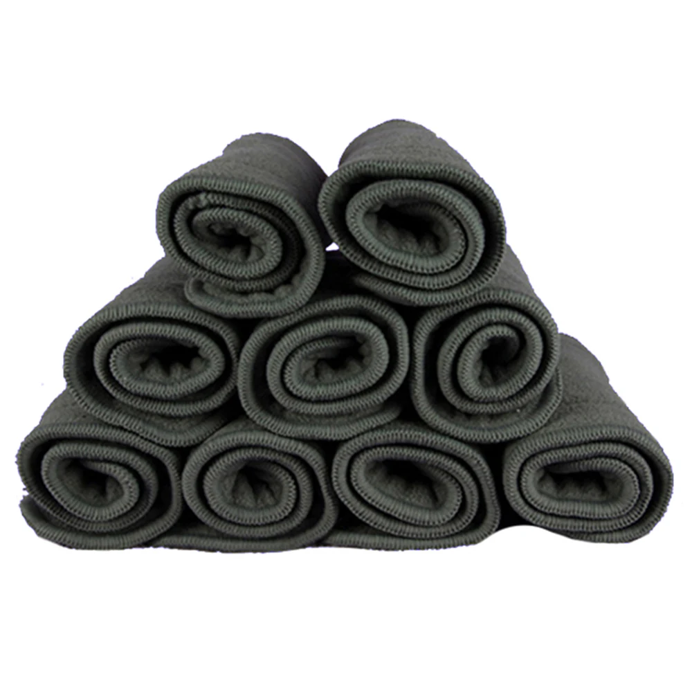 1 шт. органические 4 слоя бамбуковый уголь стираемые тканевые подгузники лайнер