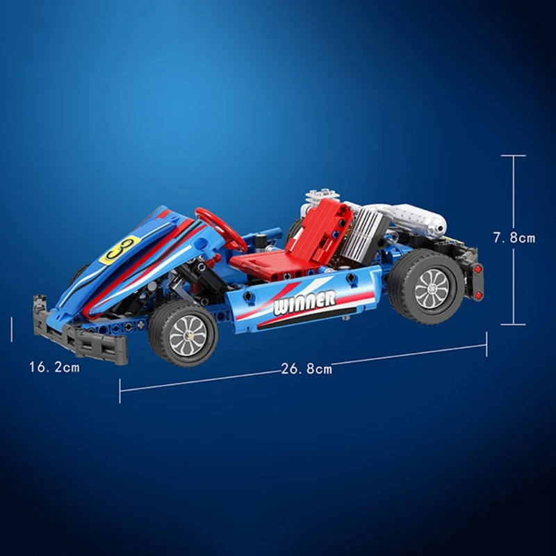

371Pcs High-tech Karting Building Assembly Blocks, Early Education Vehicle Construction Kit Toy for Age 7+ Kids
