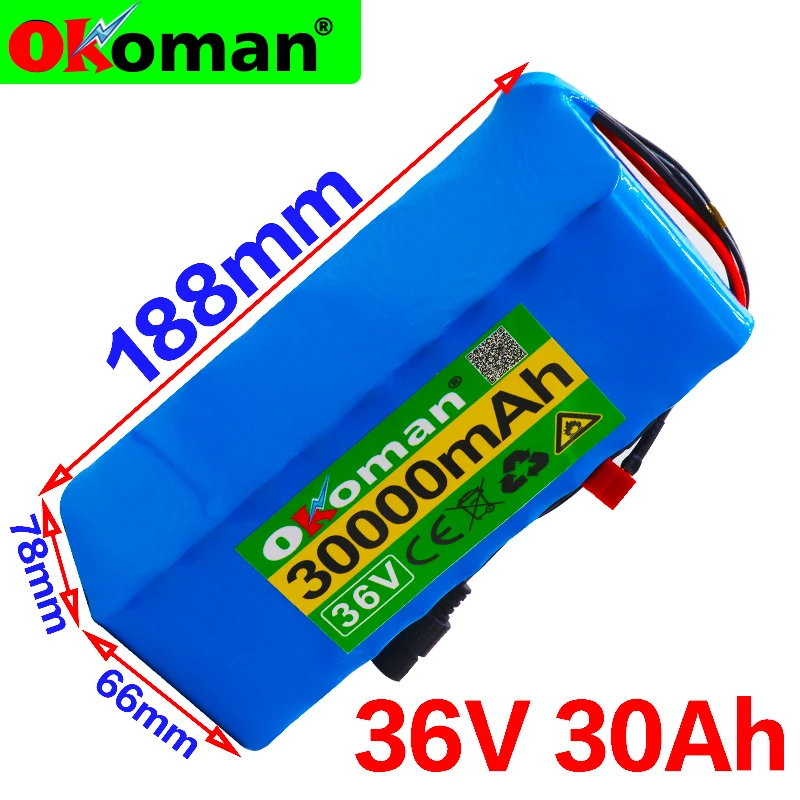 Новый оригинальный аккумулятор 36В 10S4P 30Ah е байка 18650 Батарейный блок 500 Вт 42В 30000
