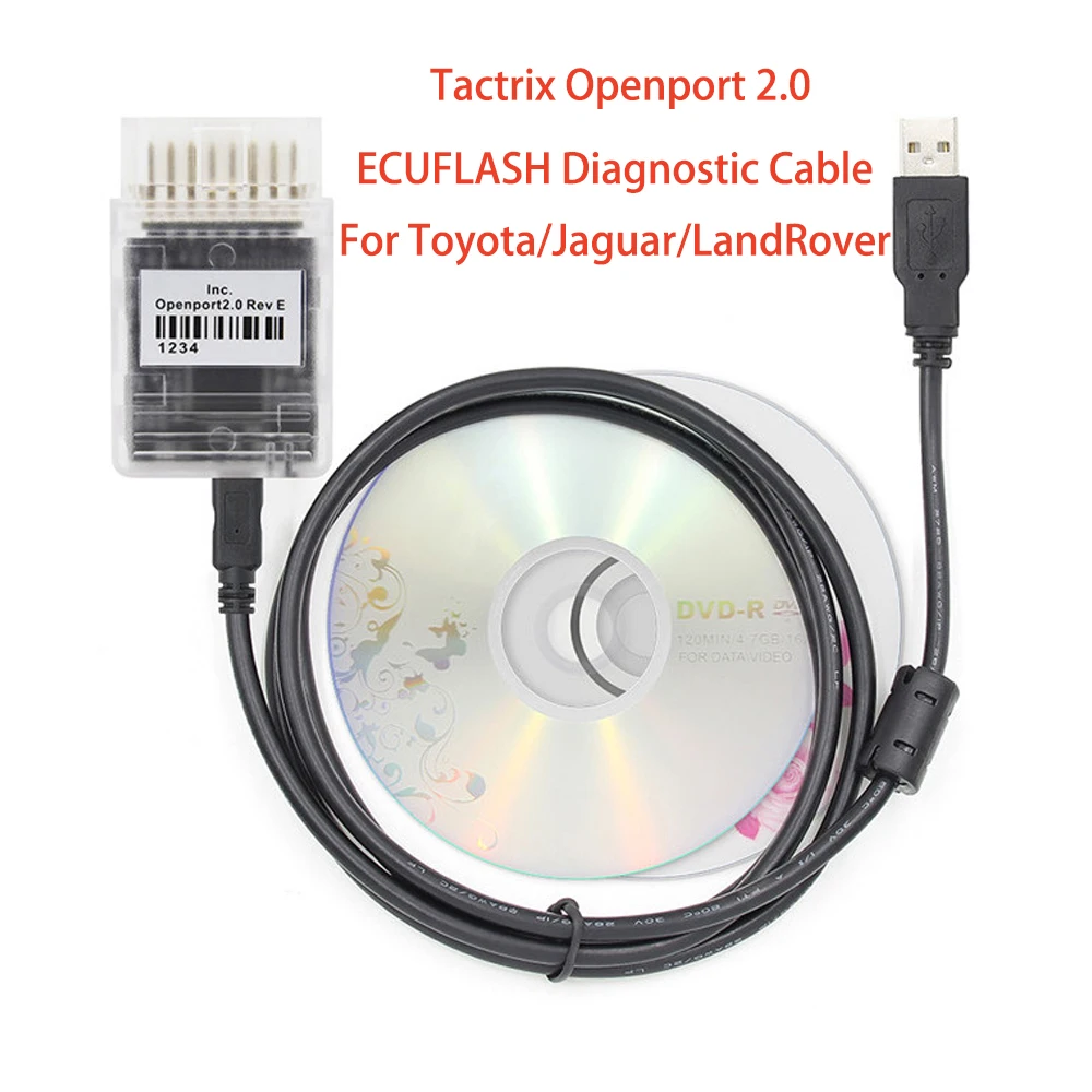 

Newest Tactrix Openport 2.0 ECU Chip FLASH Tunning ECUFLASH Diagnostic Cable For Toyota/Jaguar/LandRover With All SW Full Set