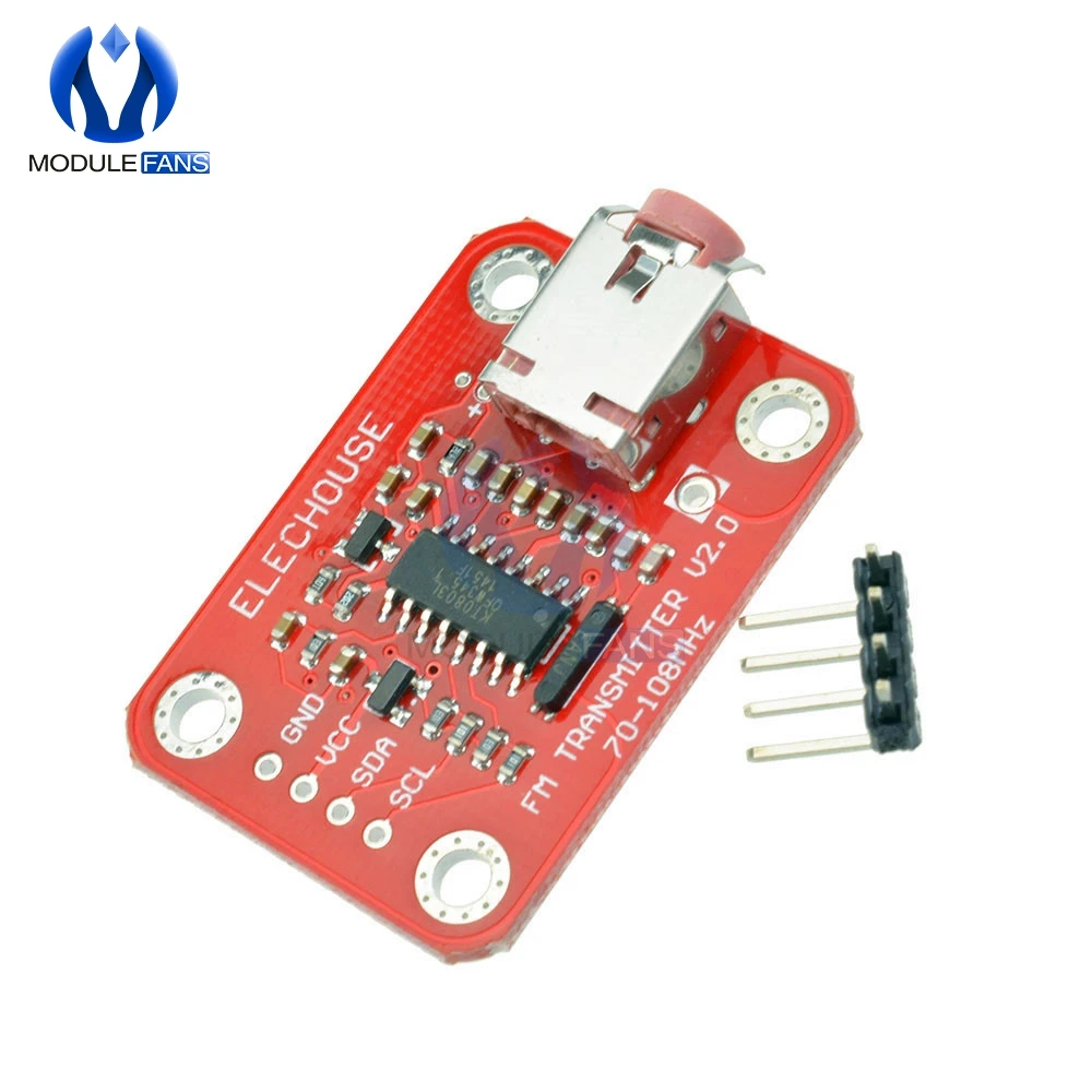 Fm-радиопередатчик модуль V2.0 цифровой радиопередатчик плата для Arduino ttl MIC VCC SDA SCL 3V 5V I2C IIC интерфейс