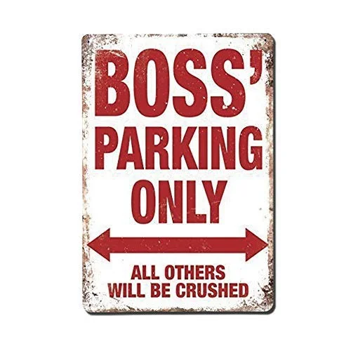 

OSWALDO Boss's Parking Only Novelty Sign Funny Aluminum Metal Signs - 8x12 inch