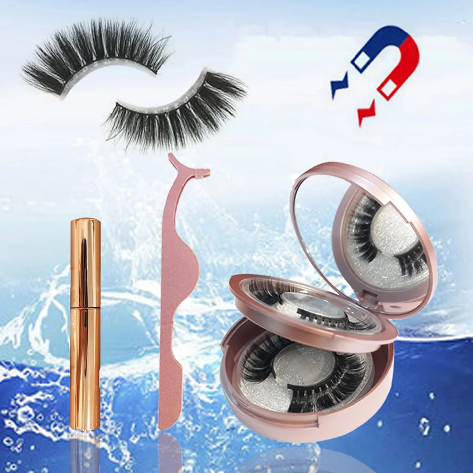 

HeiHeishangpin 2019 new design full strip eyelashes waterproof magnetic eyeliner mink eyelashes