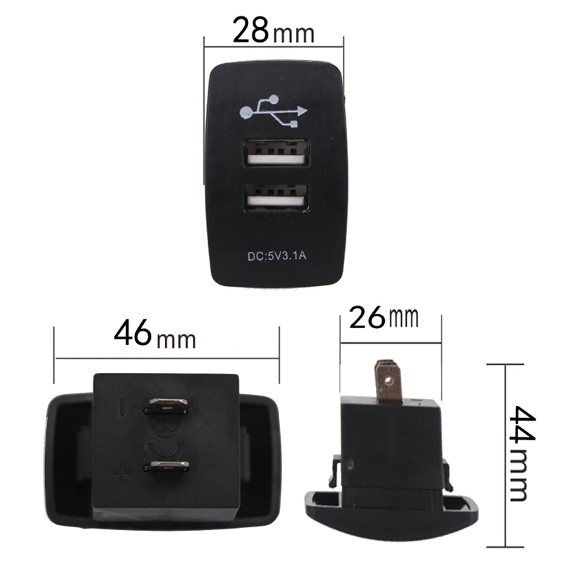 3.1A 5V Car Dual USB Socket Charger Boat Shaped Output 12-24V Power Adapter for Motorbike Caravans |