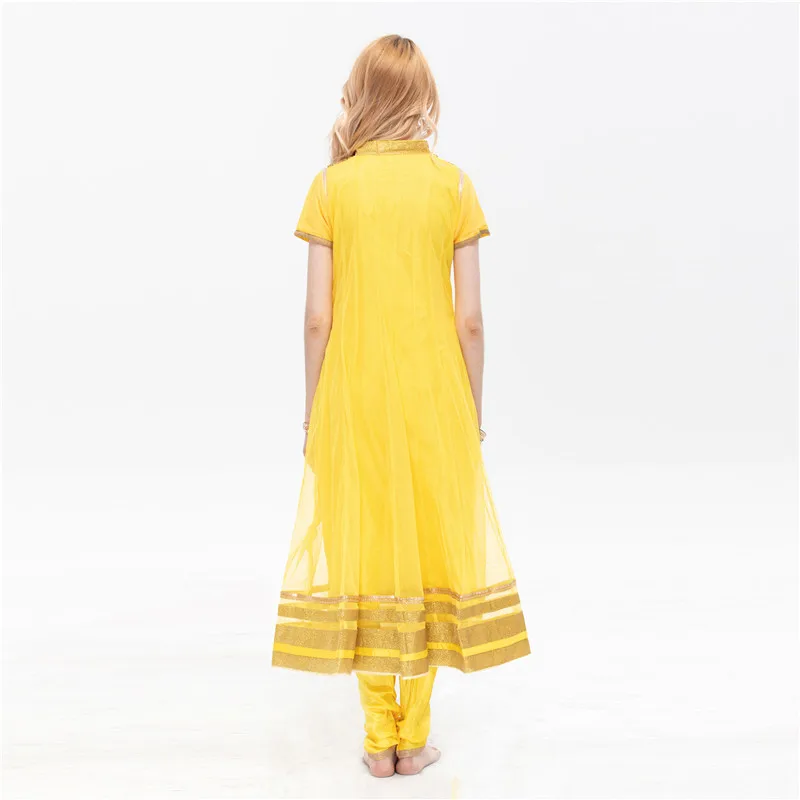 Индийские сари с вышивкой Анна в этническом стиле Лехенга Холи женское желтое