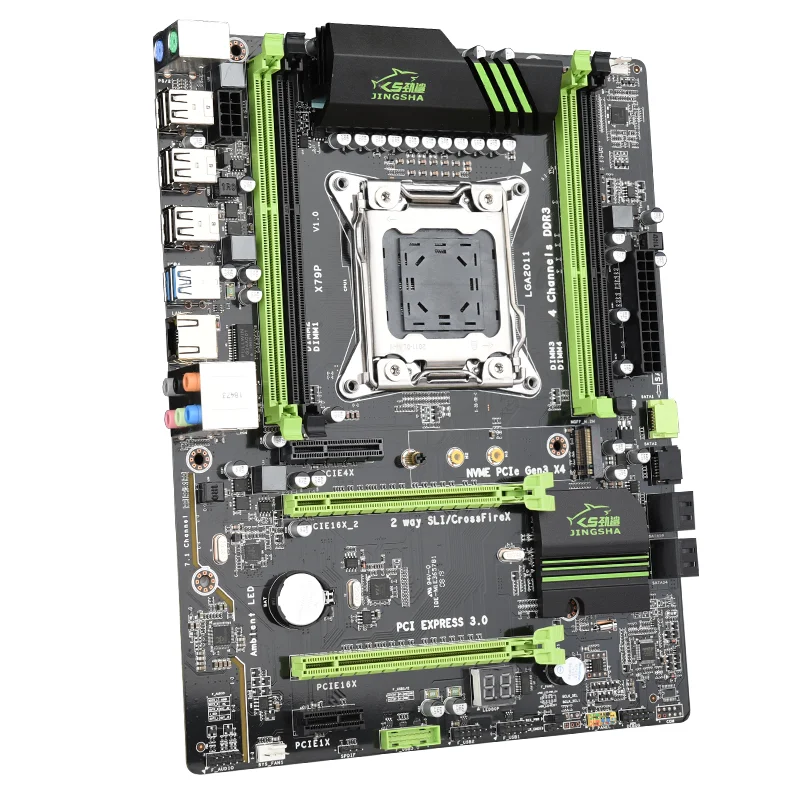 JINGSHA X79P ATX X79 USB 3,0 SATA 3,0 PCI-E Накопитель SSD с протоколом NVME M.2 64G четыре канала поддержка регистровая и ecc-память памяти и процессор Xeon E5 LGA 2011
