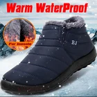 Мужские ботинки, модные зимние ботинки для мужчин, меховые зимние ботинки, плюшевая модная мужская обувь, теплая водонепроницаемая мужская обувь