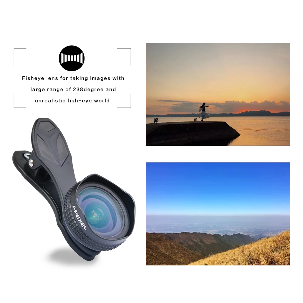 Apexel оптический Профессиональный портретный объектив HD широкоугольный для