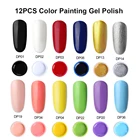 12 шт.лот Цветной Гель-лак для ногтей набор УФ-геля супер краска для наращивания французских ногтей быстросохнущая УФСветодиодная лампа