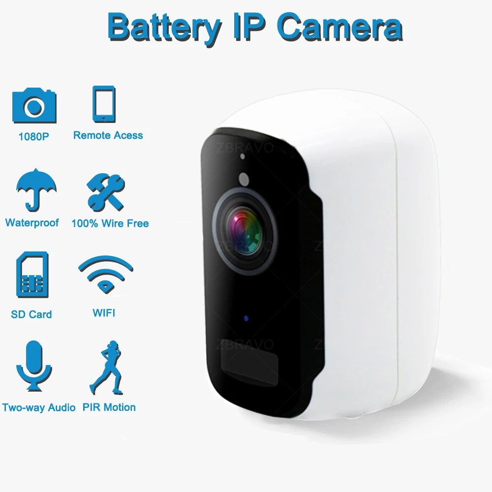 

Беспроводная IP-камера с ночным видением, Wi-Fi, 100% дюйма