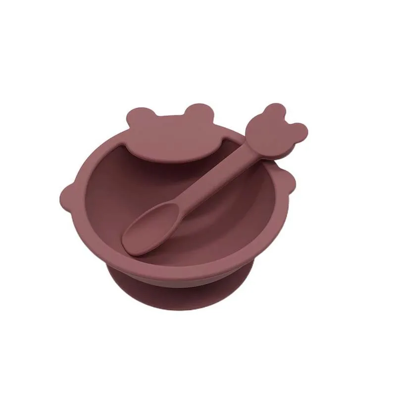 

New Solid Silicone Baby Feeding Bowl Tableware Food Grade Silicone Bowl Sucker Non-Slip BPA Free Silicone Dishes for Baby Bowl