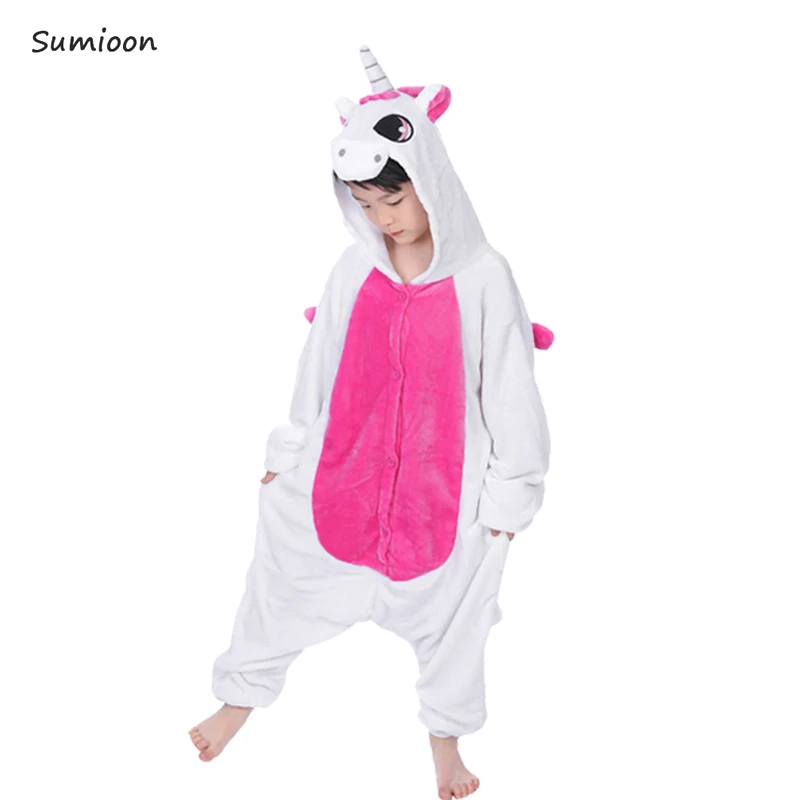 Rose Unicorn Kuguurumi/Пижама с единорогом для детей; зимняя одежда для сна с единорогом для девочек и мальчиков; комбинезон с пандой; Детский костюм; детская пижама с единорогом - Цвет: Rose Unicorn