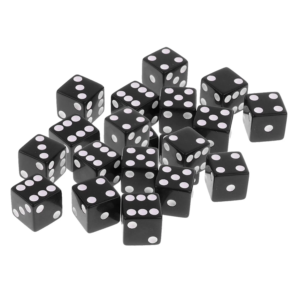 20x шестигранные D6 цифровые игральные кости для вечеринок D & RPG MTG настольные игры