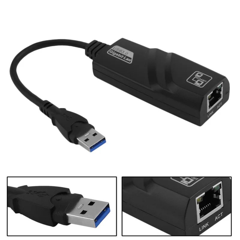 Проводной сетевой адаптер USB 3 0 к Gigabit Ethernet RJ45 LAN (10/100/1000) Мбит/с Сетевая карта для ПК