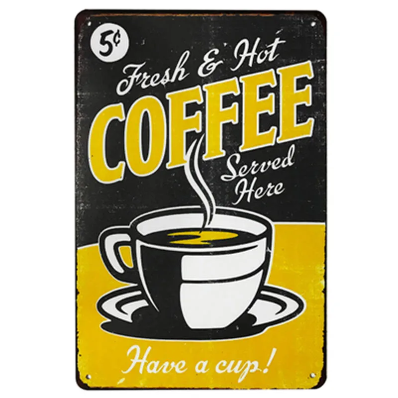 Кофейное меню кафе металлическая вывеска картина ретро железная украшение для