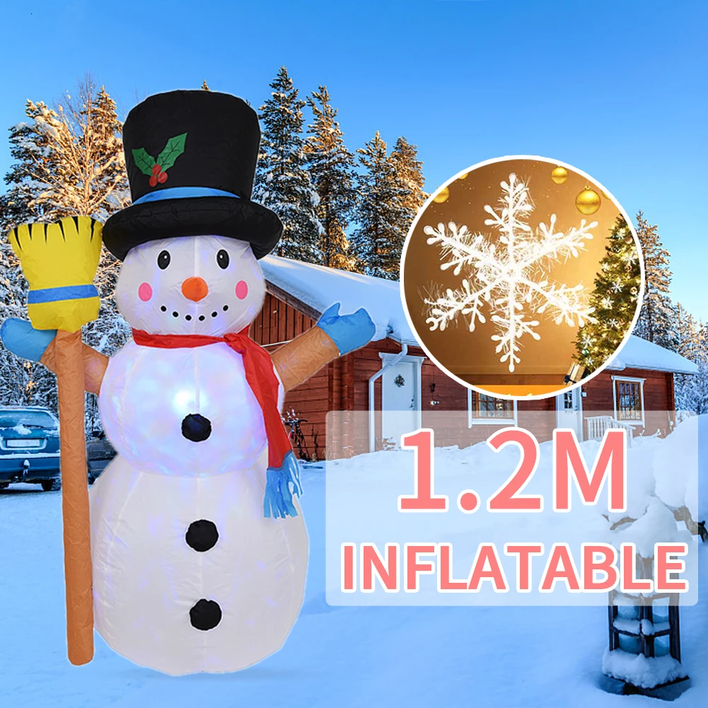 1 2 м Рождество Снеговик светодиодный свет надувная кукла метла Обложка зимние