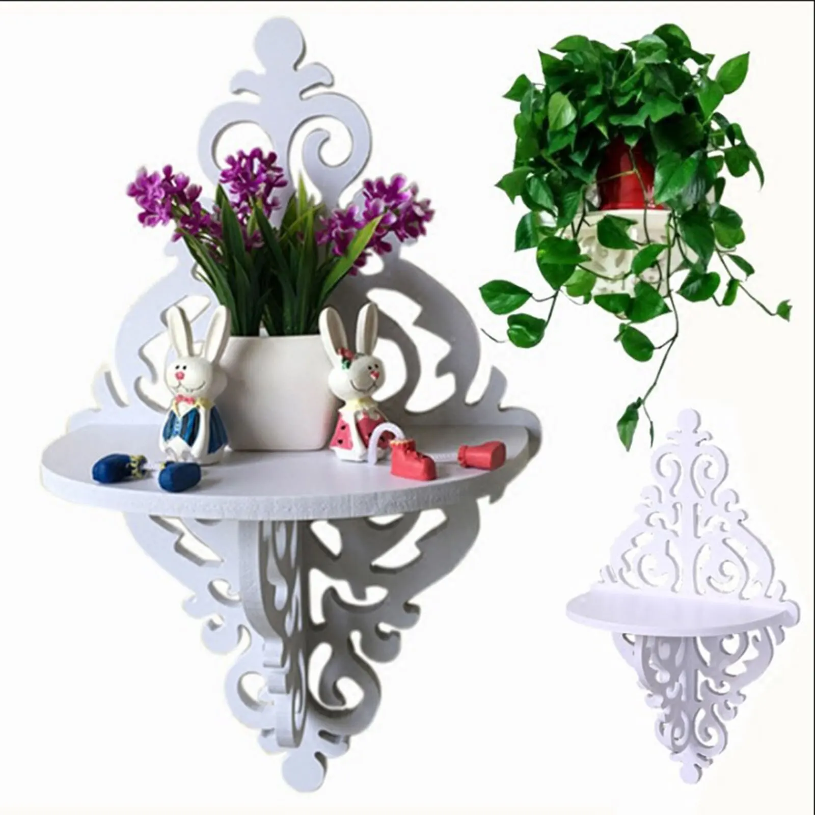 

Fashion PVC European Wall Simple Design Practical Shelf Creative Foam Board Plant Flower Pot Indoor Partition Wall Hanging 1Pc