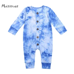 Детский хлопковый комбинезон на пуговицах, с длинным рукавом