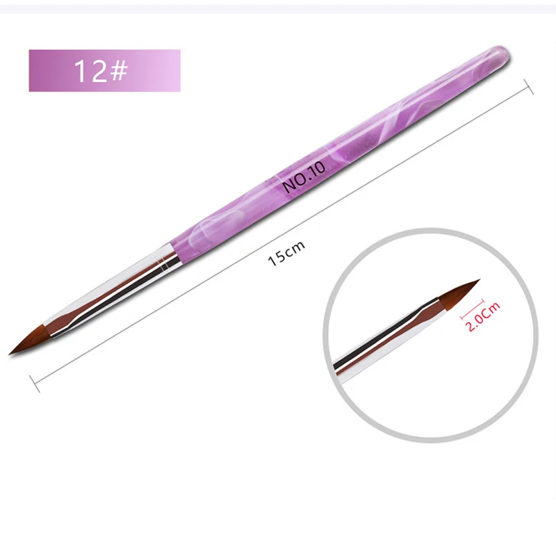 6 шт. ручка для печати ногтей акриловая фиолетовый цвет инструмент дизайна УФ