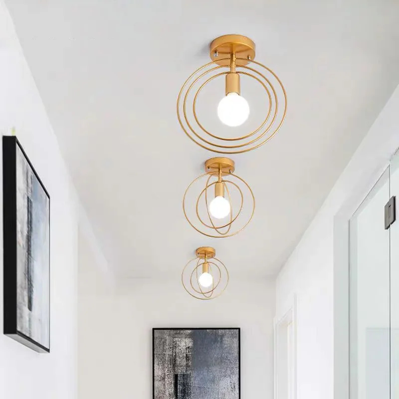 Роскошный золотистый потолочный светильник LukLoy со звездами в коридоре украшение