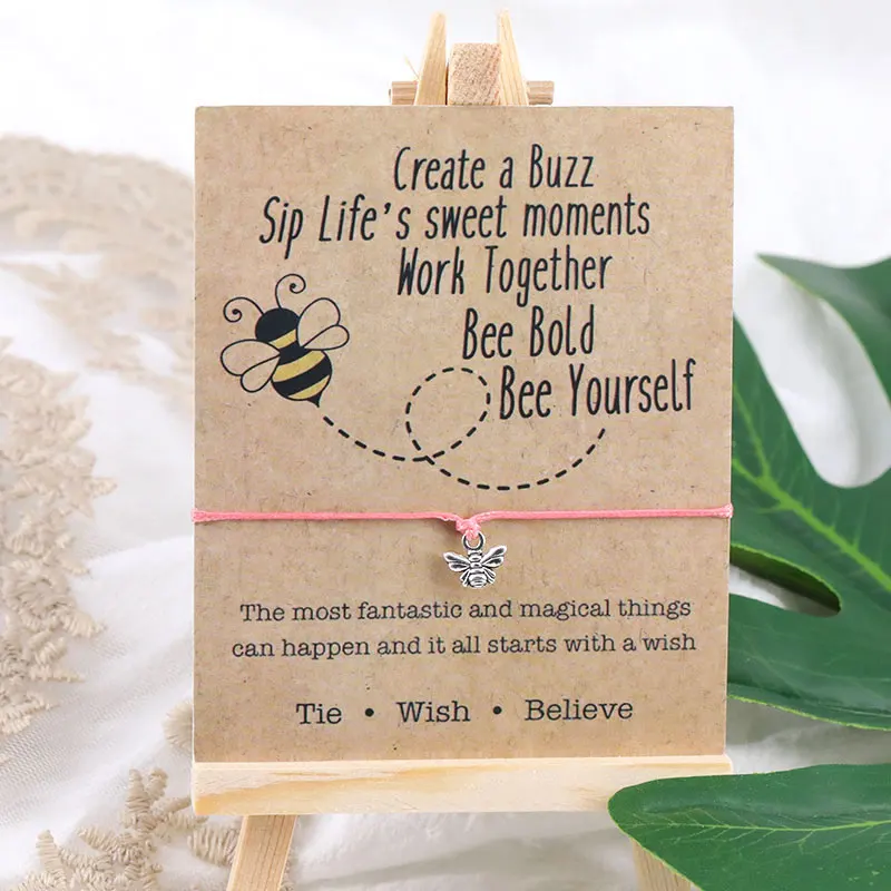 Браслет желаний Be Happy Honey Bee регулируемый браслет с подвеской в виде пчелы