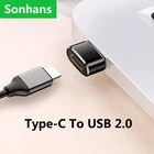 Мини-конвертер с Type-c на USB 2,0, адаптер для компьютера и телефона для iphone 13, 12, 11Pro, XS, PD, преобразователь кабеля для передачи данных