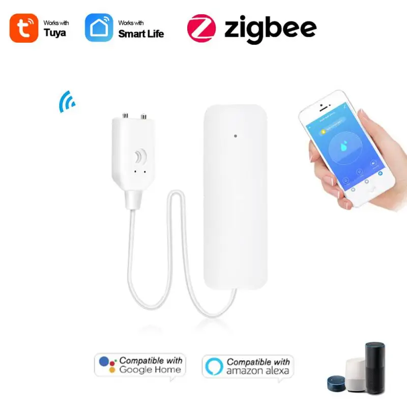 

Умный датчик утечки воды Zigbee, Wi-Fi датчик, совместим с приложением Tuya/Smart Life, простая установка