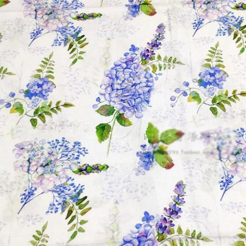 

105cm Wide Flower Floral Printed Cotton Fabric By The Meter DIY Handmade Sewing Cloth Dress Clothing Textile Tissue Patchwork
