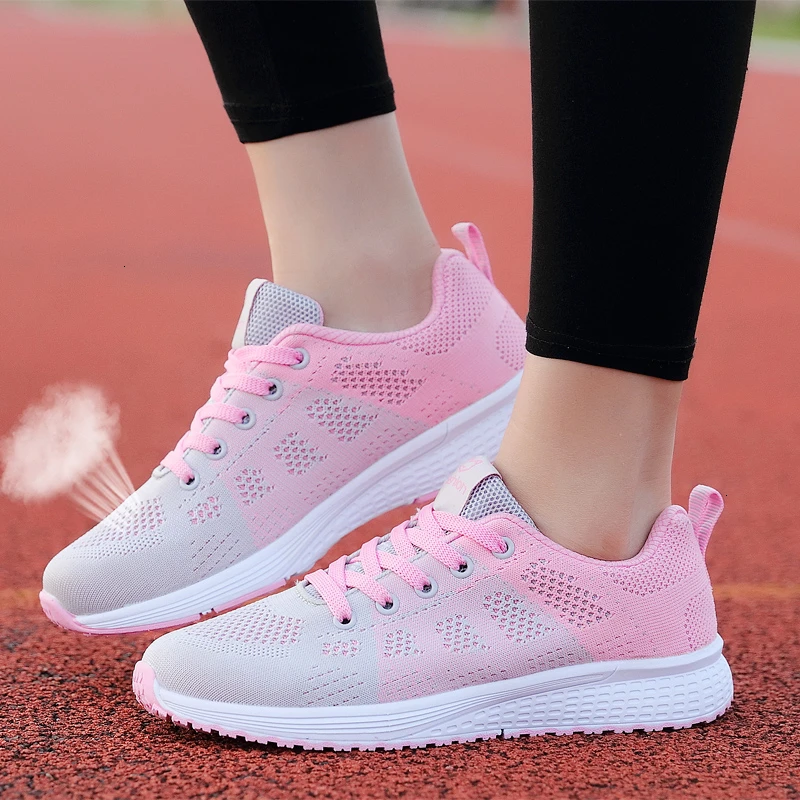 Кроссовки женские ультралегкие на шнуровке спортивная обувь для бега дышащие