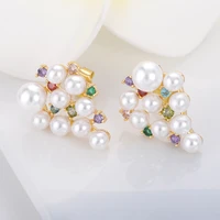 fashion fine pearls earrings for women cute fruit grape eardrop colorful zircon dangler exquisite jewelry dropshipping wholesale