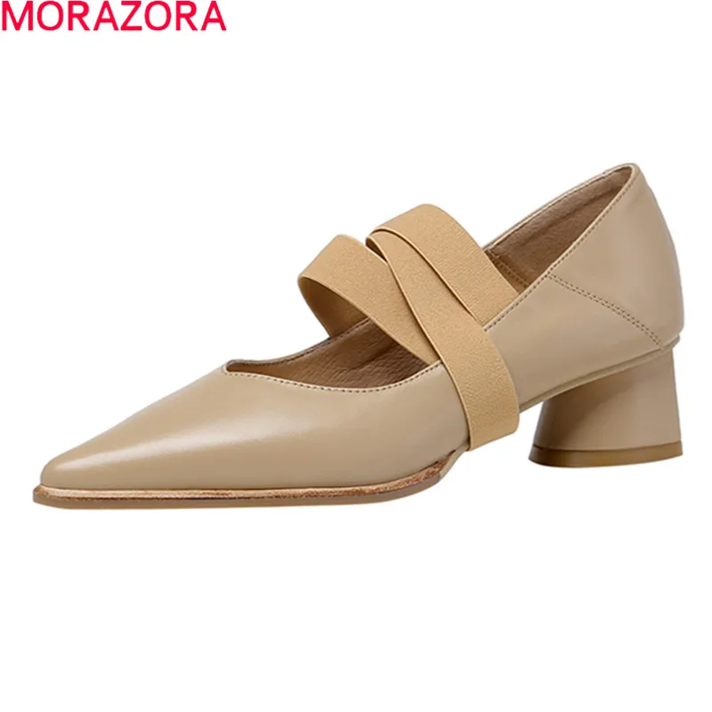 

MORAZORA/2021 Новое поступление Модная обувь на высоком каблуке женские туфли-лодочки из натуральной кожи женские туфли-лодочки Весенняя Для лет...