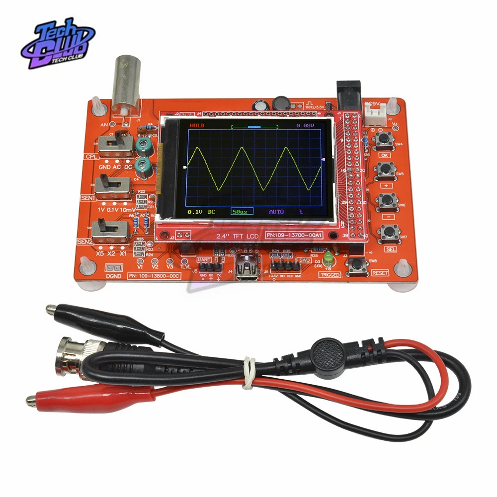 Осциллограф цифровой TFT с зондом Аллигатор тестовый зажим для Arduino ARM Detection Development Board Собранный 2,4 дюйма