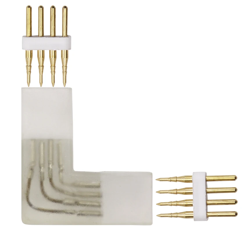 4 контактный разъем RGB среднего угла для 8 мм 10 PCB 110 В 220 в 5050 2835 3528 Светодиодная