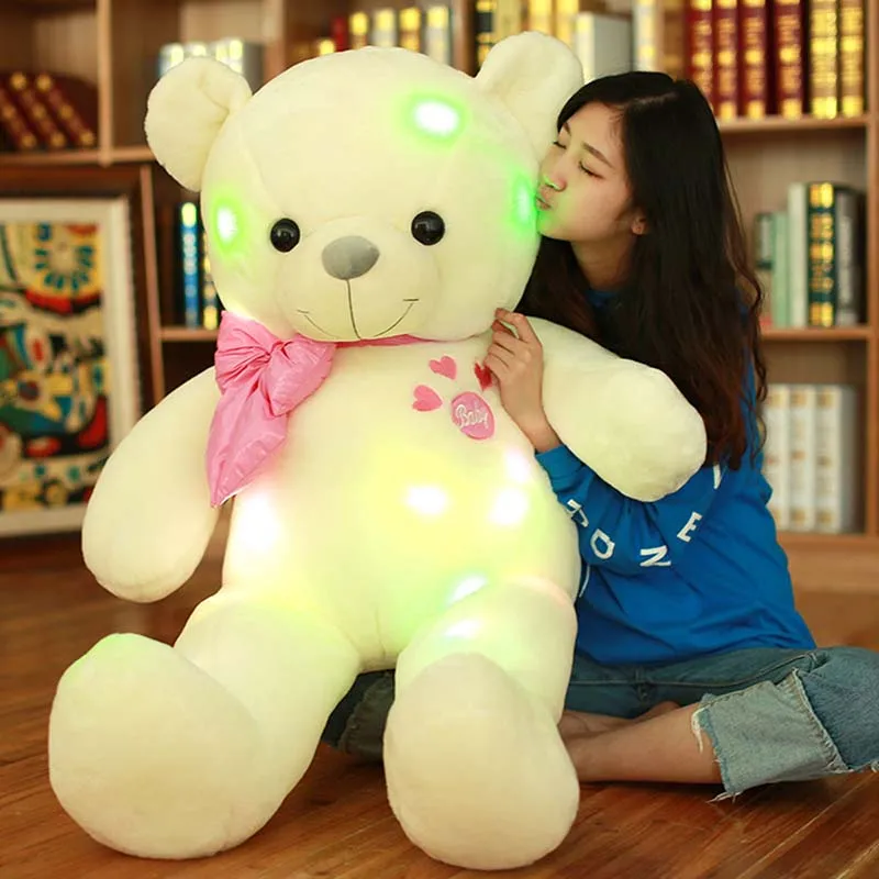 100 120 см креативный светящийся Мишка Тедди со светодиодной подсветкой мягкие