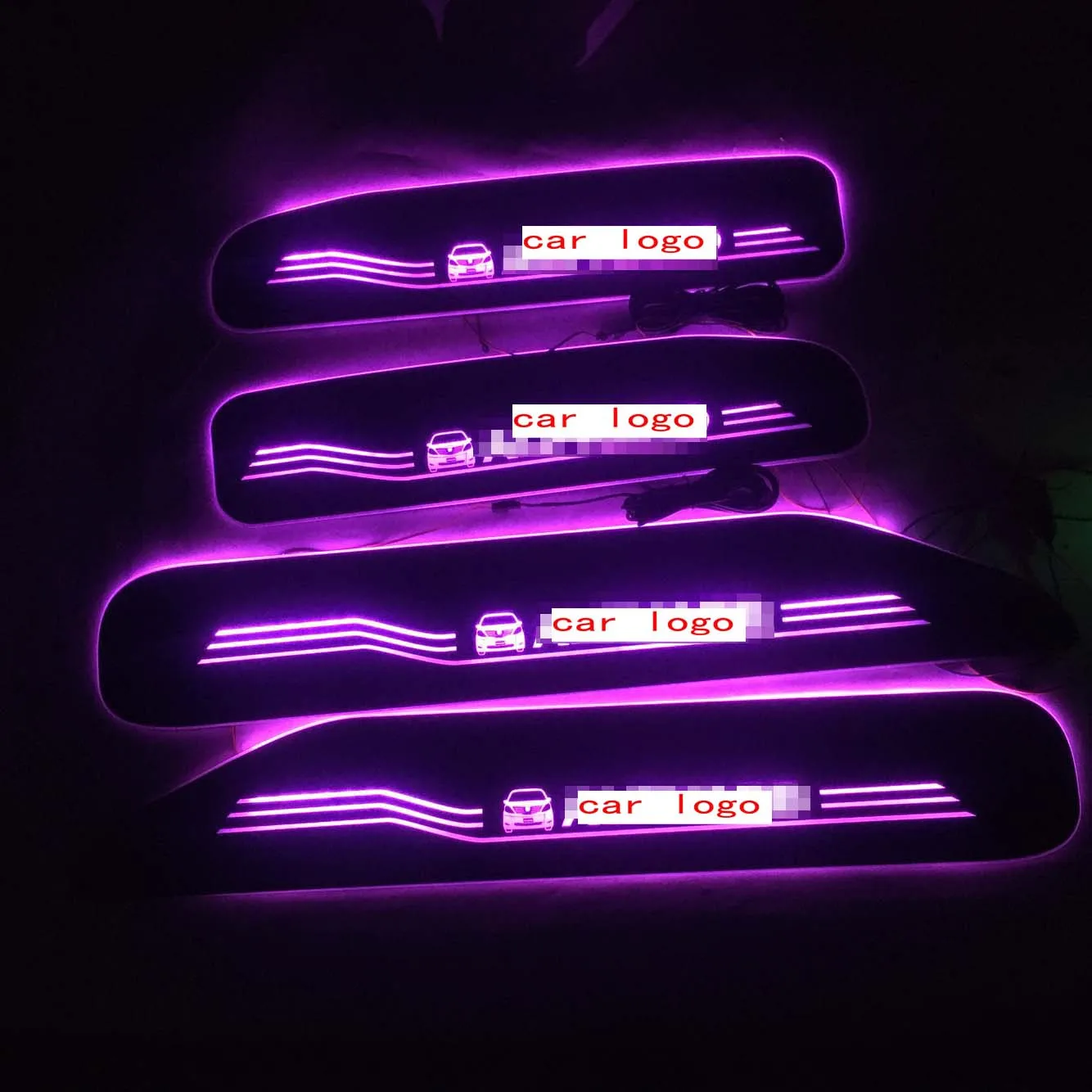 

Door Dynamic LED Lamp Sill Scuff Plate Welcome Pedal Car Styling Twinkle door sills lighting FOR alphard 10 series 2003