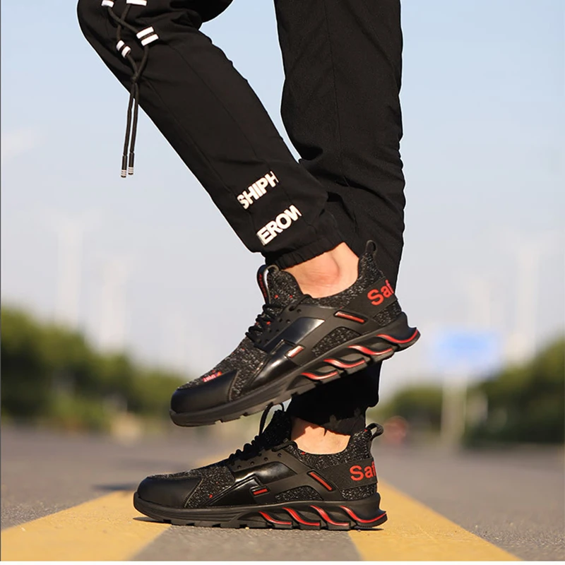 Мужская зимняя Уличная обувь нескользящая рабочая со стальным носком и защитой