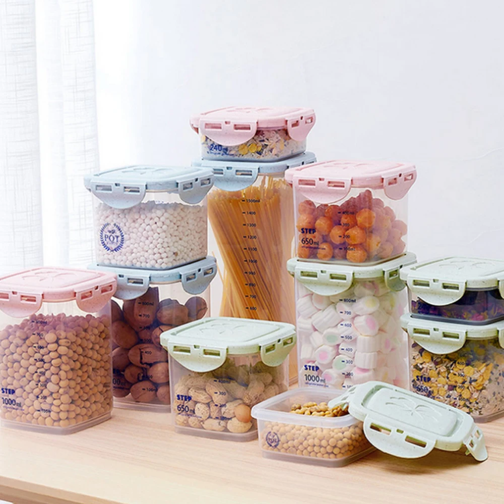 Кухонный Контейнер резервуары для хранения ящик еды банки с крышкой пищи