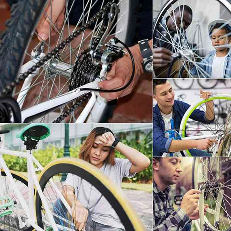 

Bike Repair Tool Kit,6 Pieces Freewheel Removal Bicycle Crank Removal Puller Bottom Bracket Bike Chain Stretcher Tool
