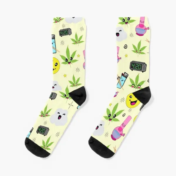 

Super Awesome Cute Stoner Weed Stuff Crew Socks Mens Women Ankle Black Best Knee High