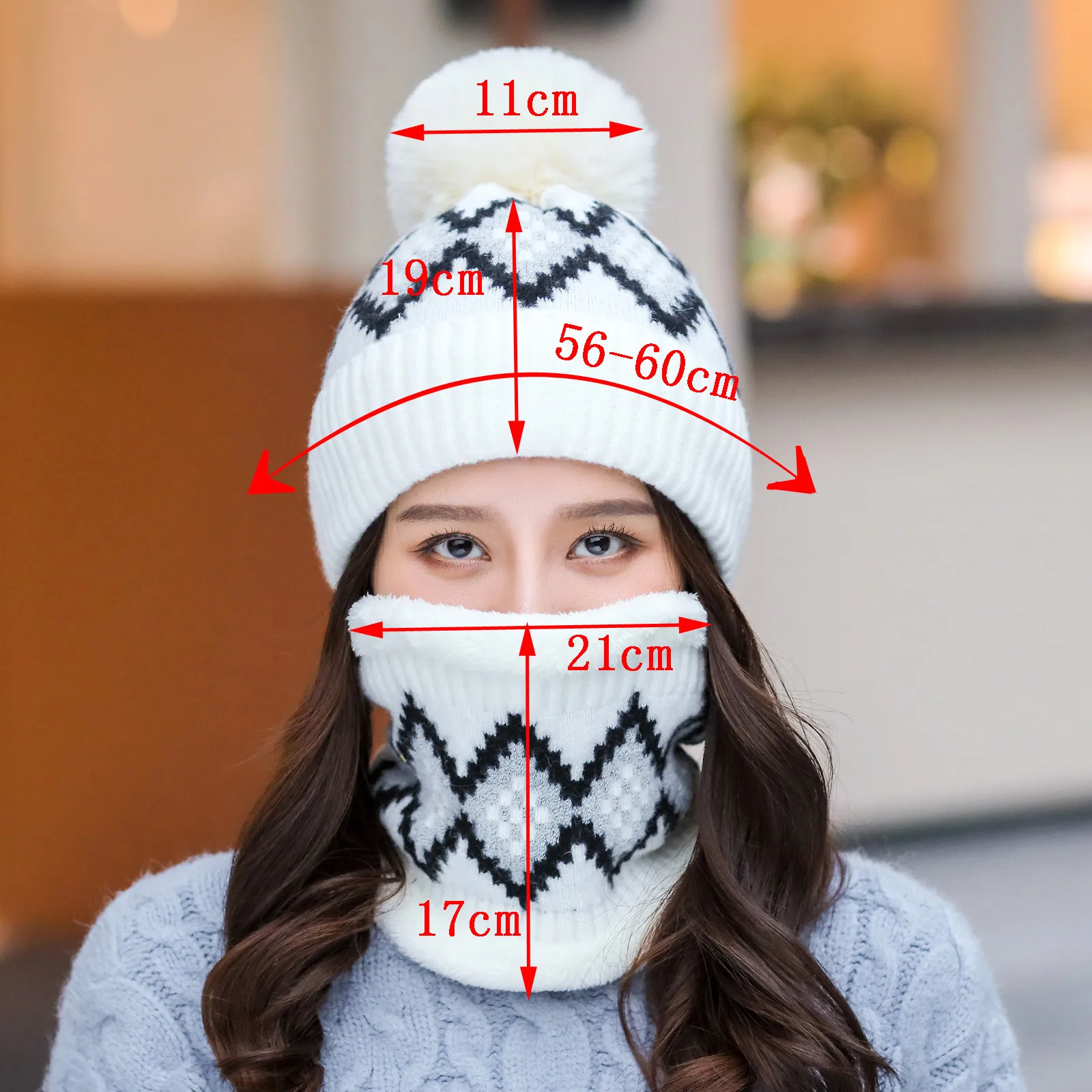 

Winter Women's Warmth Hats Windproof Outdoor Warm Protection Ear Scarf Hat Knitting Splicing Cap 2020 bonnet femme hiver 1130