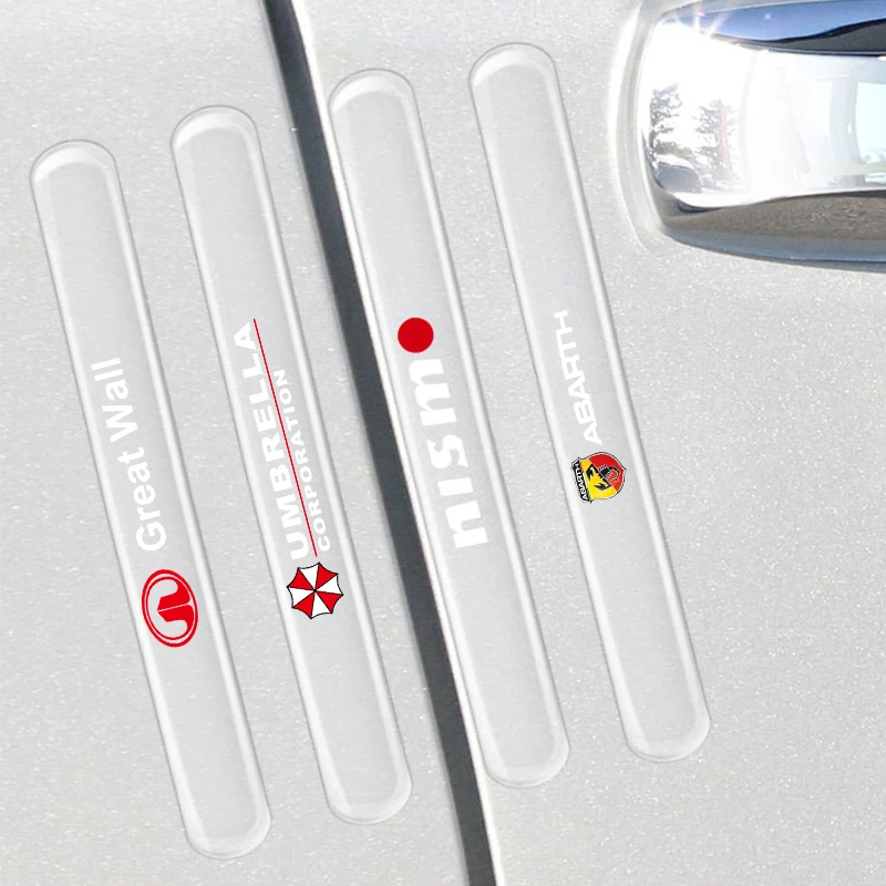 

4pcs Car Door Handle Transparent Anti-Collision Sticker Auto Sign Stickers For Umbrella Accessories Corporation Logo Automobiles