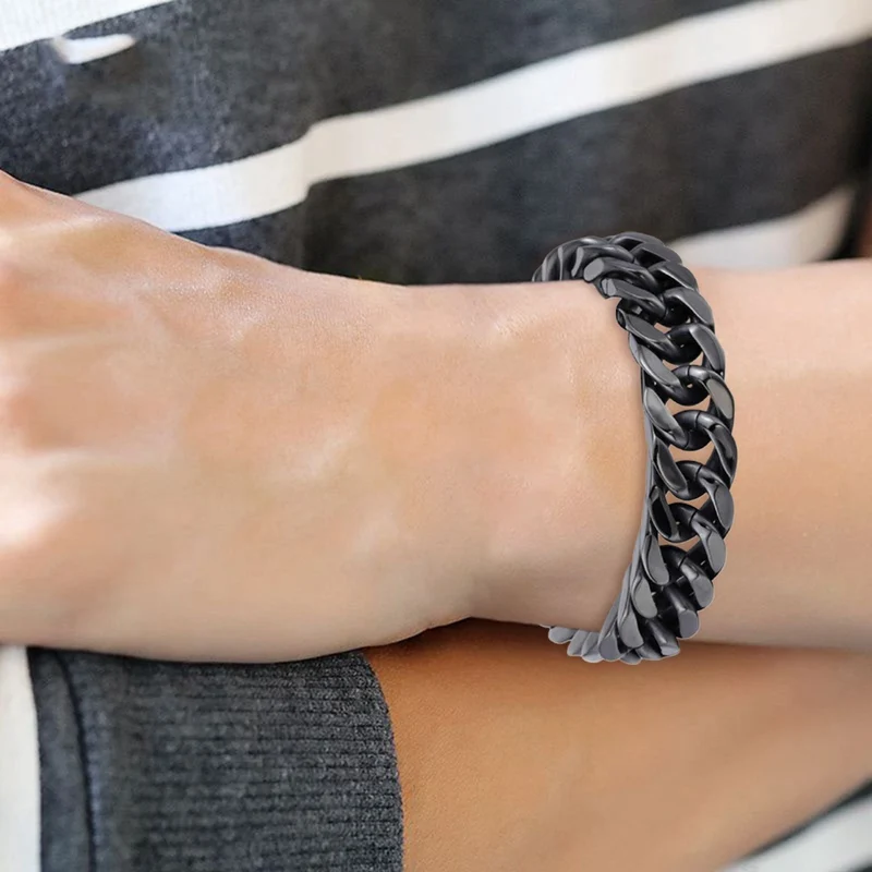 

Double Buckle Bracelet Gold-plated Men's Electroplated Chain & Link Bracelets Box Chain Metal Trendy Unisex