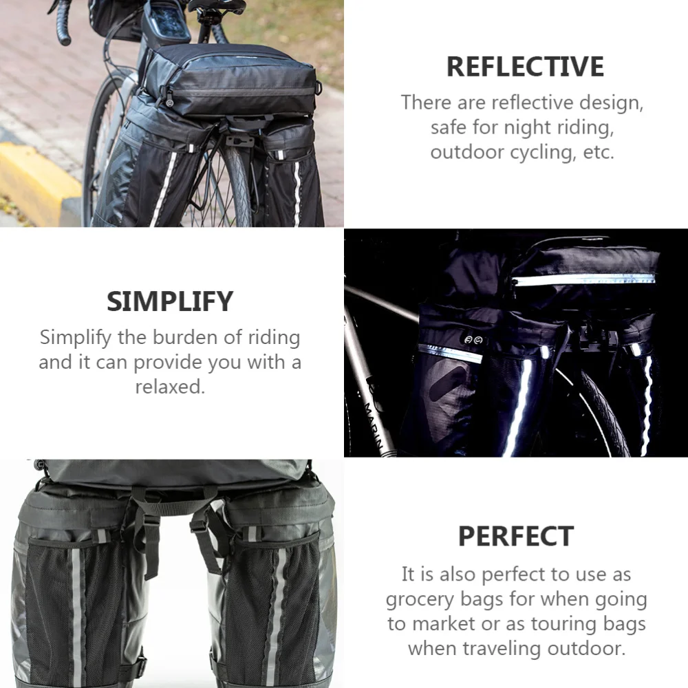 

1Pc Bicycles Rear Seat Shelf Bag Carry Bag 3-in-1 Bike Pannier Bag Cycling Bag