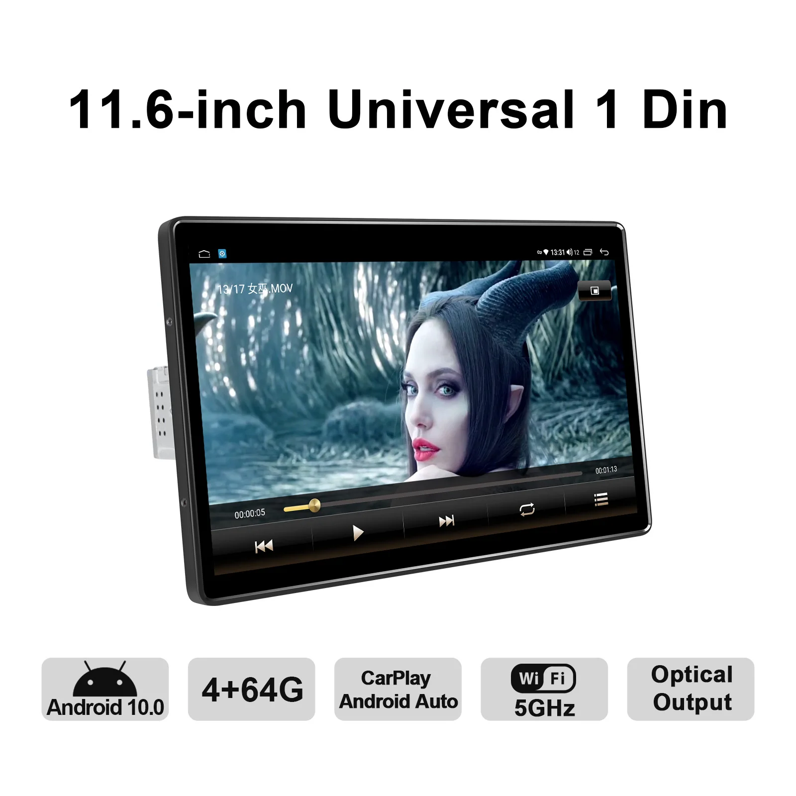 구매 Autoradio 1 Din 11.6 인치 자동차 라디오 디스플레이 범용 중앙 멀티미디어 비디오 플레이어 안드로이드 자동 무선 Carplay GPS Navi