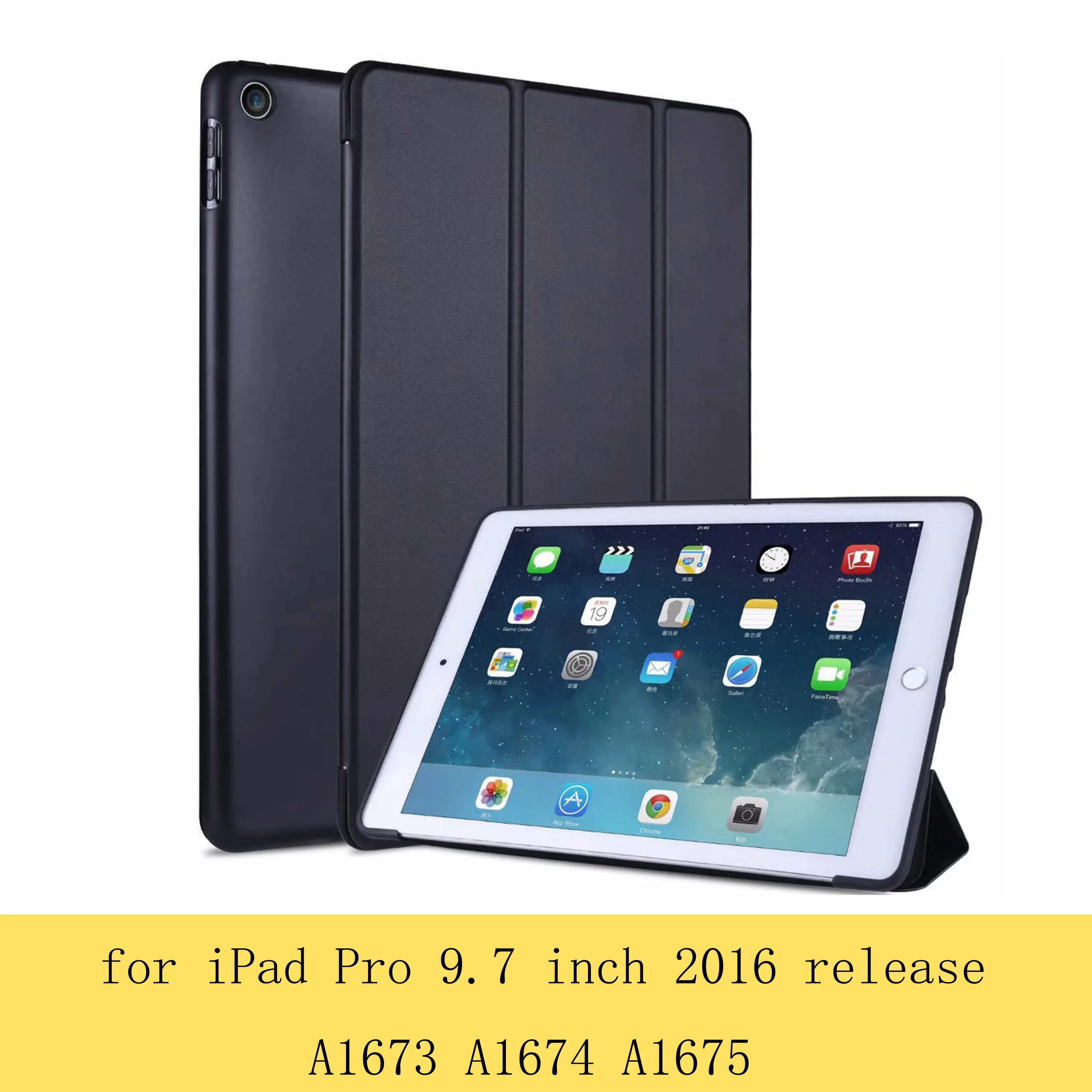 Чехол для ipad 9,7 дюймов 6th 'Pro 9,7 'для ipad 2 3 4: A1822A1954'A1673'A1396 сотовой сеткой из мягкой оболочки Smart sleep из искусственной кожи - Цвет: Pro 9.7  Black