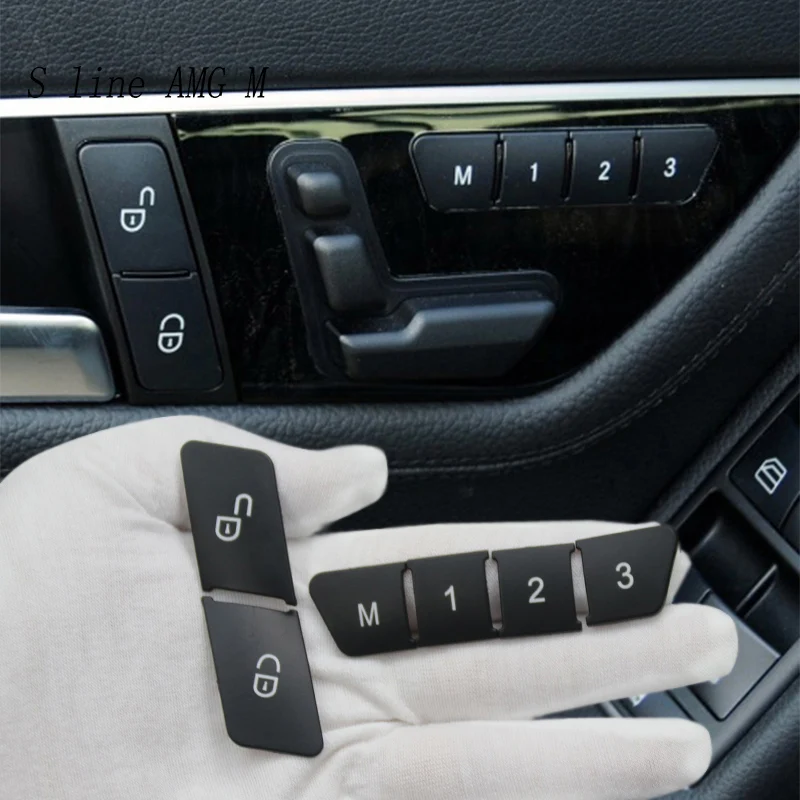 

Car Styling For Mercedes Benz C Class W204 2011-2014 Door Seat Memory Door lock Unlock Buttons Covers Stickers Auto Accessories