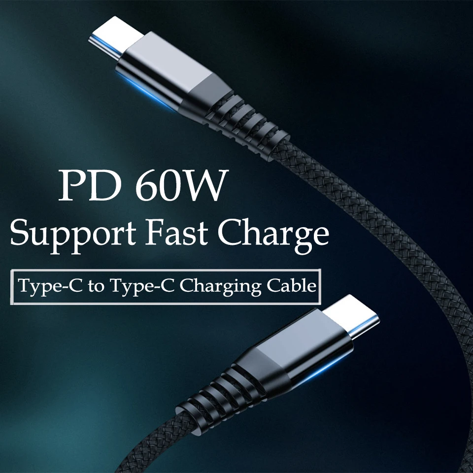 60 Вт USB C к usb type-C кабель для huawei mate 20 P30 PD QC 4 0 Быстрая зарядка передачи данных Macbook