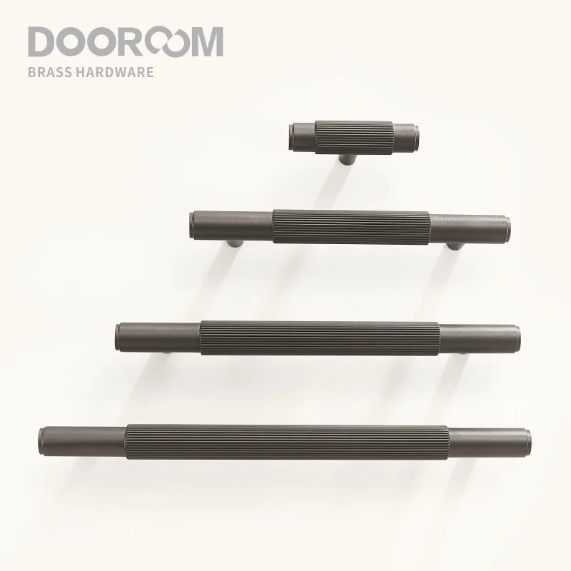 Dooroom Brass Furniture Handles Modern Brass Grey Wardrobe Dresser Cupboard Cabinet Drawer Shoe Box Wine Bar Pulls Knobs