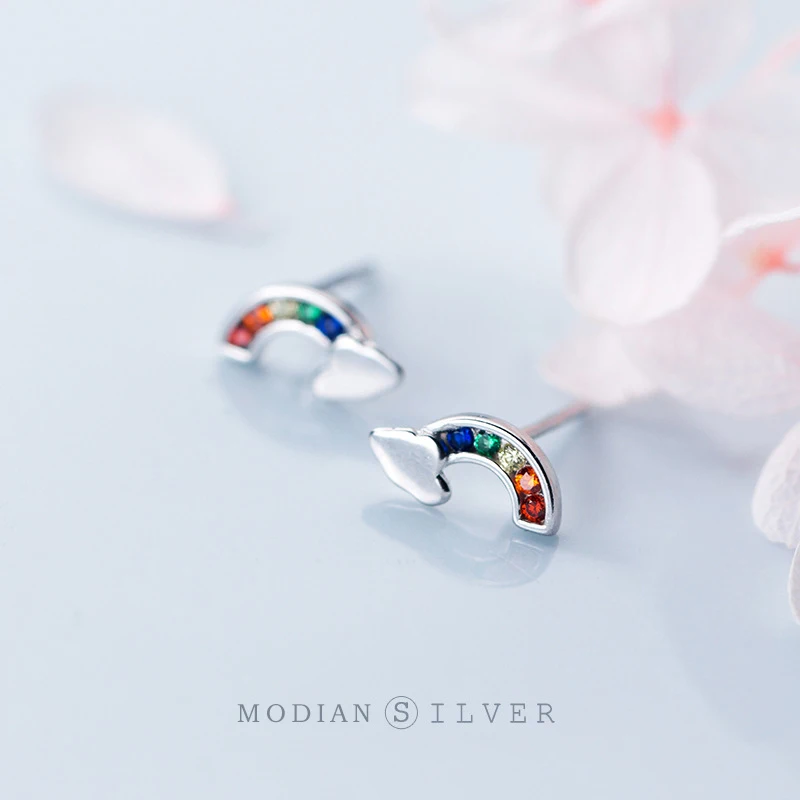 Modian Простые Модные Циркон с радужным блеском облачные украшения романтические